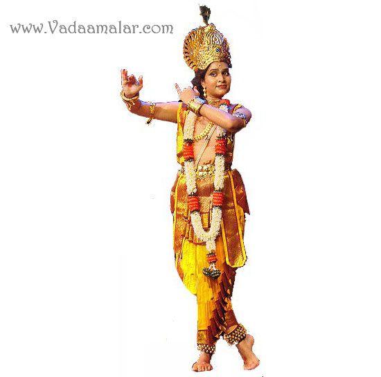 Lord Krishna Costume Dance Drama Dress Bharatanatyam costumes