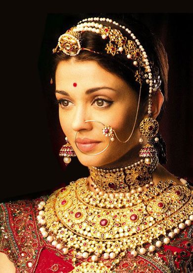 Indian Bridal Jewelry set Jodha Akbar Peals Kundna Stone Bollywood style