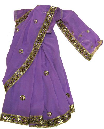 Girls Lavender Chiffon Kids ready made Saree Ready wear India costume