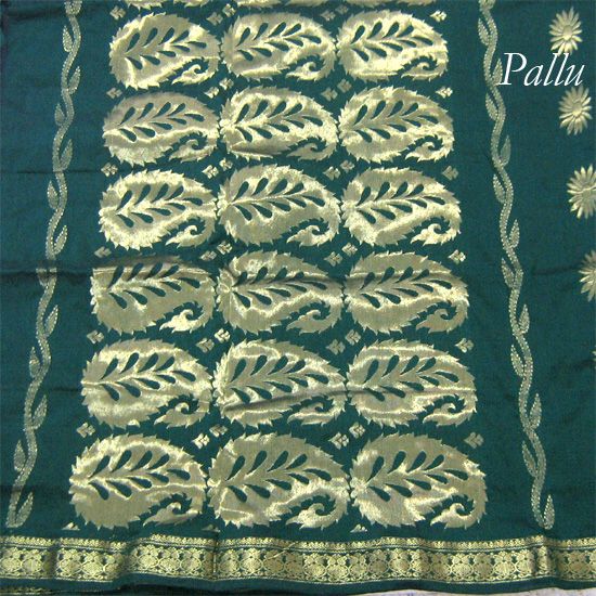 Beautiful Bottle Green Kalyani Cotton Artifical Silk Saree with blouse fabric