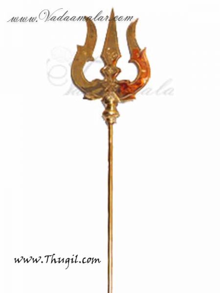 3 Feet / 36 inches Trishul Soolam for Amman Shiva Shakti Brass Metal Symbol weapon Online