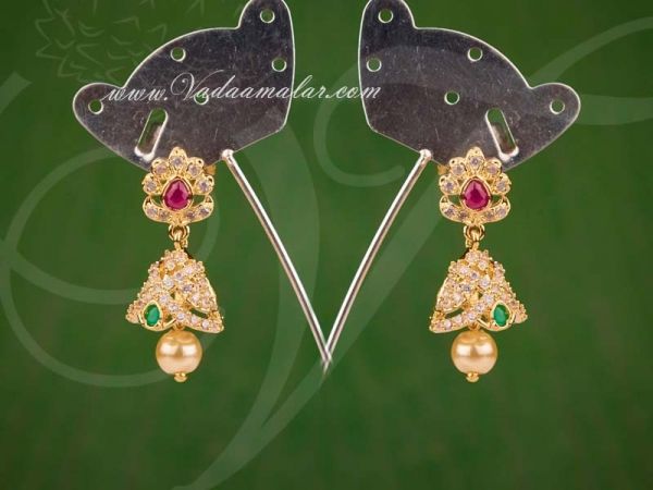 Gold Plated Multi colors Ruby Stone Jhumka Jhumki Buy Online
