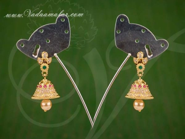 Beautiful small American diamond stone earrings Jhumki Buy Online