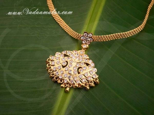 Attikai Addigai American Diamond stones Indian Design choker necklace 