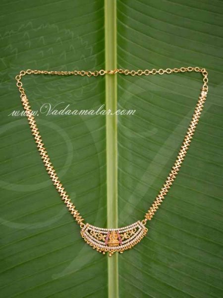 American Diamond Lakshmi Design Necklace for Saree Salwar Buy Now