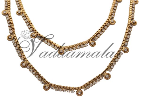 Anklets Paayal Micro Gold plated White Stones Ankle Ornament Jewelery Buy now