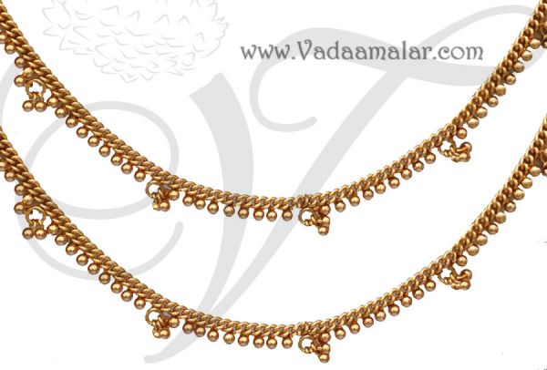 Paayal Anklets Kolusu Micro Gold plated Leg Ornament Indian anklet Buy now