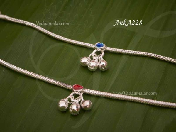 German Silver  Enamel Anklets Payal Leg Ornament Indian anklet 10 inches 