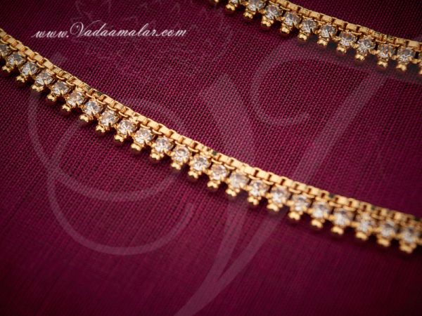 White Stones Anklets Kolusu Payal Indian Anklet Buy Now 10 inches
