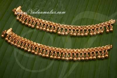 Kids size Anklets Kolusu Micro Gold plated 7 Inches