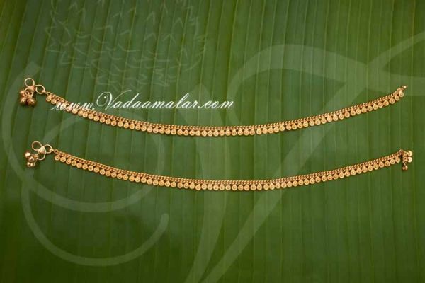 Micro Gold plated Anklets Kolusu Paayal Leg Ornament Indian anklet buy online