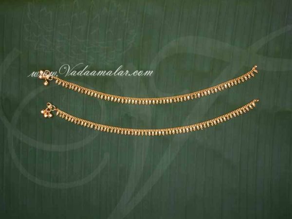 Micro Gold plated Anklets Kolusu Payal Leg Ornament Indian anklet Buy now