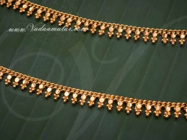 Micro Gold plated Anklets Kolusu Payal Leg Ornament Indian anklet Buy now