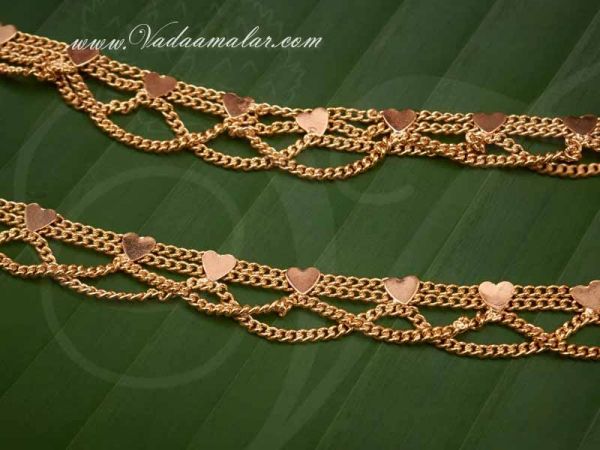 Micro Gold plated Anklets Kolusu Payal Leg Ornament Indian anklet Buy Now 9.5 inches