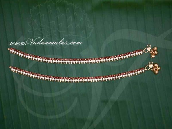 Children Size Micro Gold plated Anklets Kolusu Payal Leg Ornament Indian anklet 6 Inches 