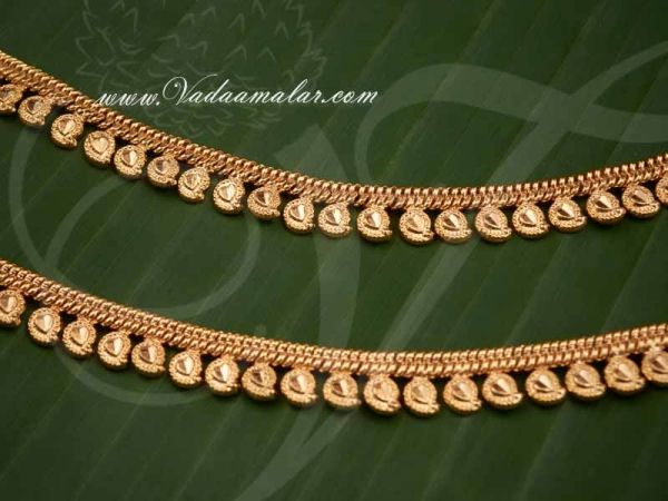 Children Size Micro Gold plated Anklets Kolusu Payal Leg Ornament Indian anklet Buy Now