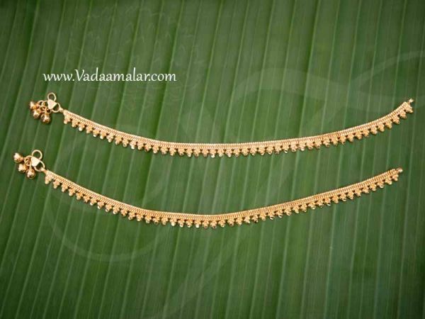Anklets Gold Plated Kolusu Paayal for Kids Buy Now  9 inches