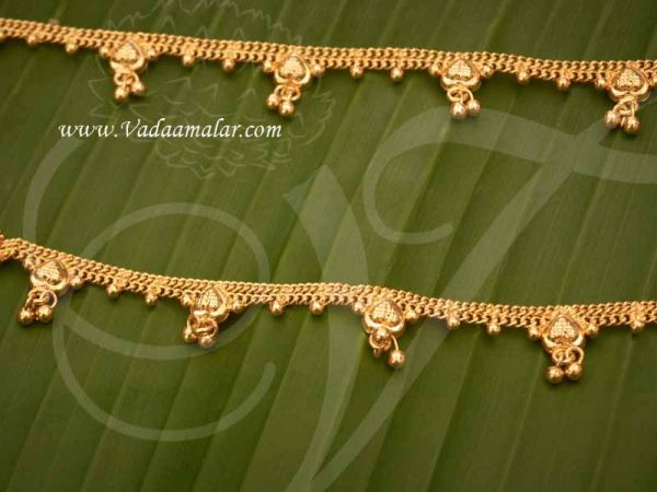 Anklets Micro Gold Plated Kolusu Paayal Leg Ornament Buy Now 10 inches