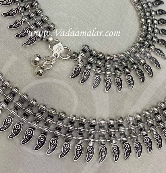 Oxidize Anklet Indian Payals Jewelry Silver Ghungroo Payal Anklets Bollywood