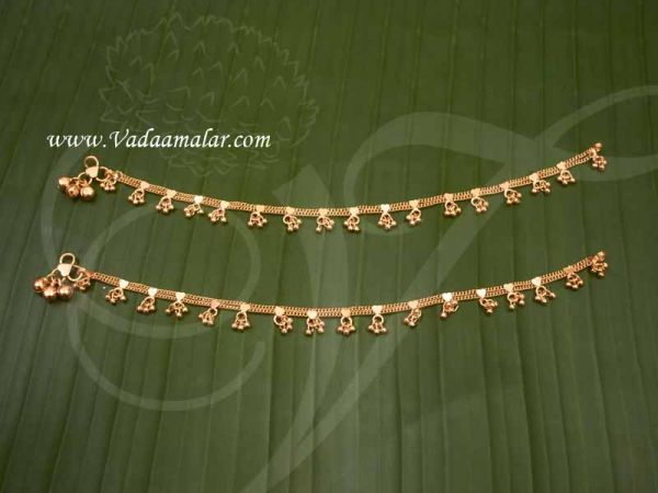 Anklets Micro Gold Plated Kolusu Paayal Leg Ornament Buy Now 8 inches
