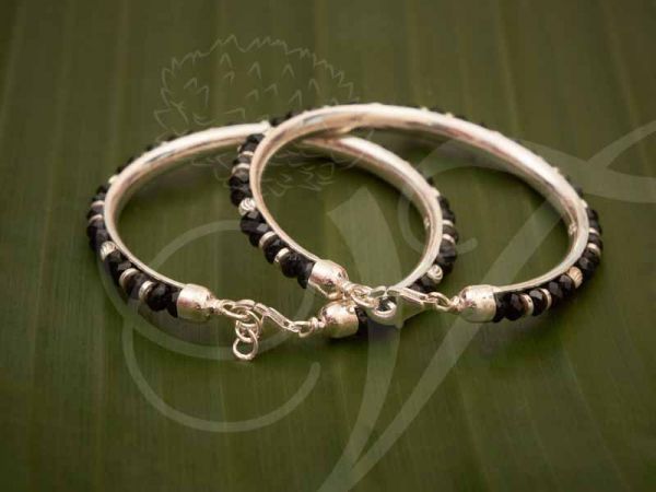 Baby Size Silver Black Beads Anklets Kapu Kolus Payal Indian anklets