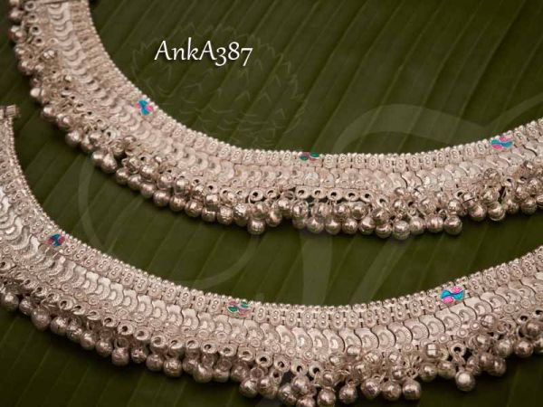 German Silver Anklets Payal Leg Ornament Indian Golusu Buy Now 11 inches
