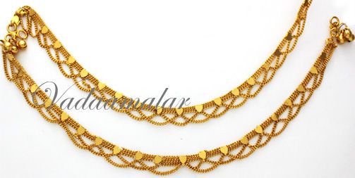 2 nos Micro Gold plated Anklets Payal Leg Ornament Indian anklet Jewelery
