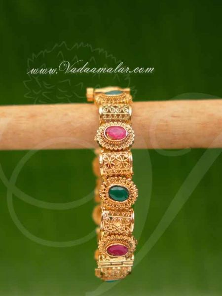 Bangle Antique Kada Bracelet Gold Toned Valaiyal Buy Now - 2-8
