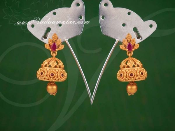 Antique design jhumkis jhumka ethnic ear studs buy online