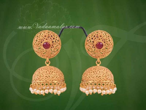 Antique Design Jhumkis Jhumka Antique Indian Ear Drops Buy Online