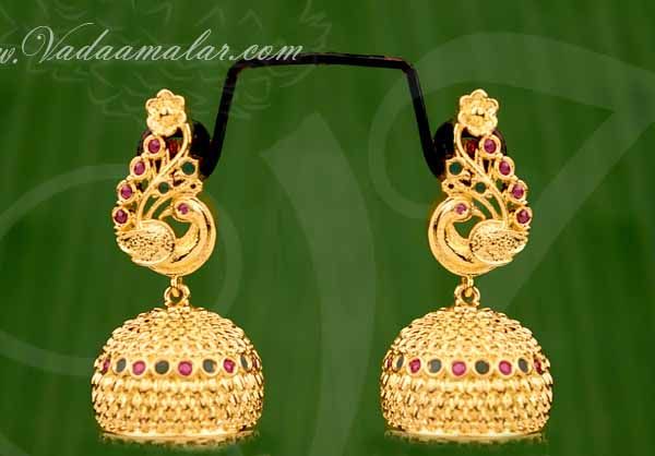 Earring Antique Gold Design Jhumka Jhumkis Indian Buy Now 