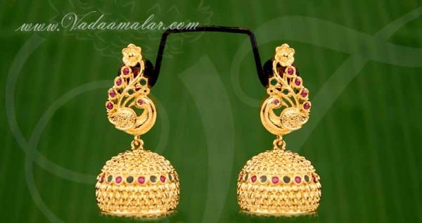 Earring Antique Gold Design Jhumka Jhumkis Indian Buy Now 