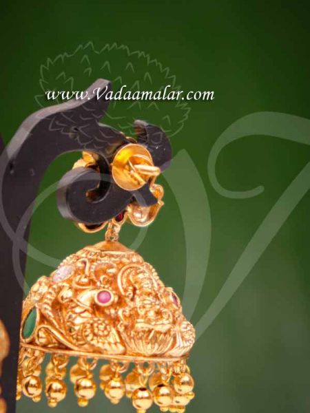 Earring Antique Lakshmi And Peacock Design Jhumka Jhumkis Buy Now 