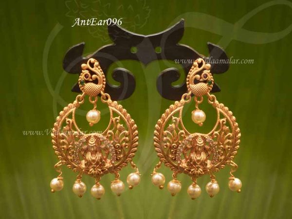 Earring Antique Lakshmi and Peacock Design studs  Earring 