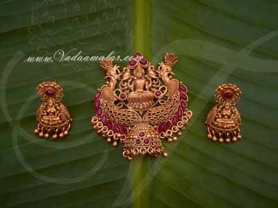 Lakshmi Pendant Dollar with Matching Earring Indian design Pendants available