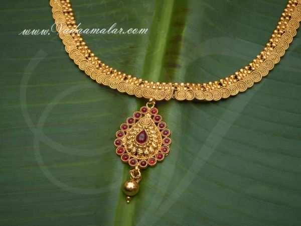 Latest Antique Design Indian Ethnic Pendant With Long Haram Necklace Buy