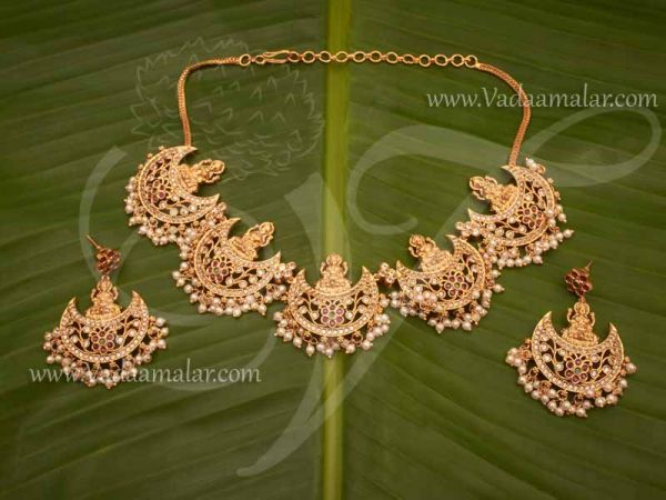 Necklace Antique Design Goddess Lakshmi with Matching Earring Set Buy Now