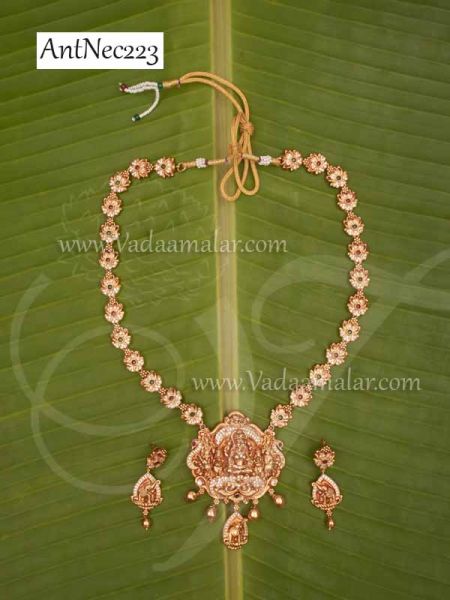 Long Necklace Antique Lakshmi Design With Matching Earring Set Buy Now
