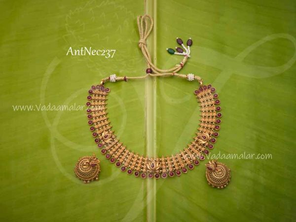 Necklace in Antique Design Matching Earrings Choker
