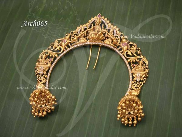 Brooch Arch Lakshmi Design Indian Wedding Hair Pin Ambada Bridal Rakodi 