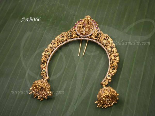 Brooch Arch Lakshmi Design Indian Wedding Hair Pin Ambada Bridal Rakodi 