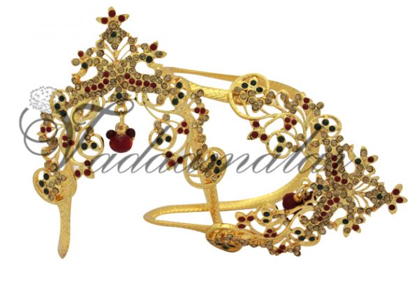White stone jewellery armlet upper arm band Baju Bandh Vanki - 2 pieces