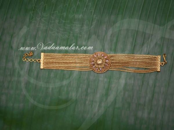 Antique Kundan Stone Armlet Upper Arm Band Baju Bandh Vanki - 1 piece