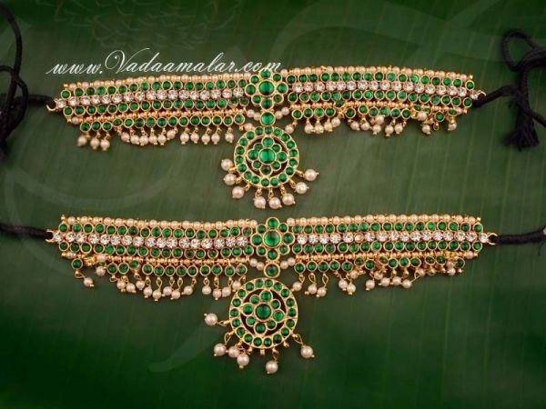 Armlet Baju Bandth Vangi with Kemp Stones from India Buy Online