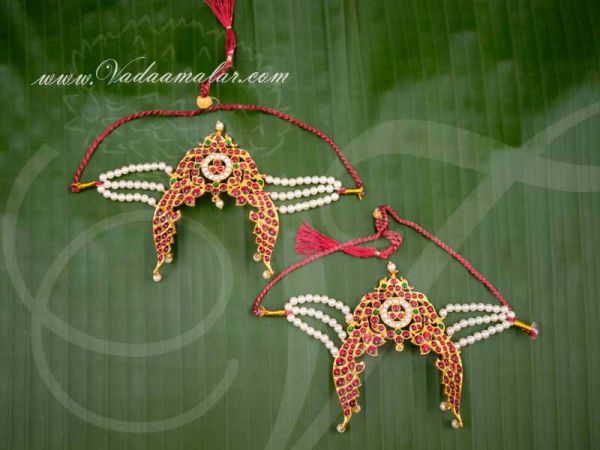Kempu Stones Vanki Armlet Baju Bandth Kuchipudi Dance Jewellery Buy Now