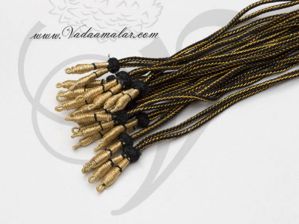 Buy Online Gold back rope for Necklace Black Thread - 6 pieces
