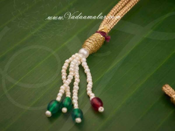 Buy Online Gold back rope With Fish Hokes for Necklace Gold Thread - 6 pieces