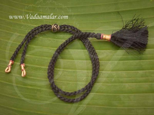 Black back rope With Fish Hokes for Necklace Silk Thread Buy Online - 6 pieces
