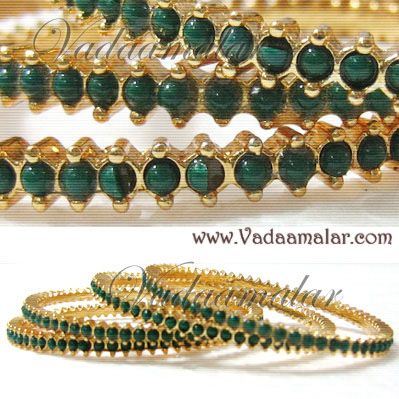 2 Green kemp bangles bracelets Bharatanatyam Kuchipudi Bangles 