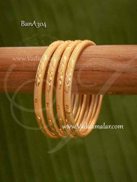 Micro Gold Plated Kids Size Bangles Bracelets Buy Now- 4 pieces (2-0)